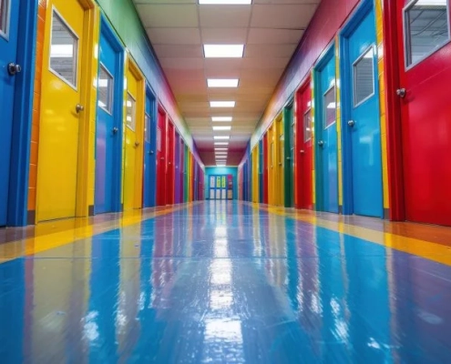 Okul Epoksi Zemin Kaplama 9