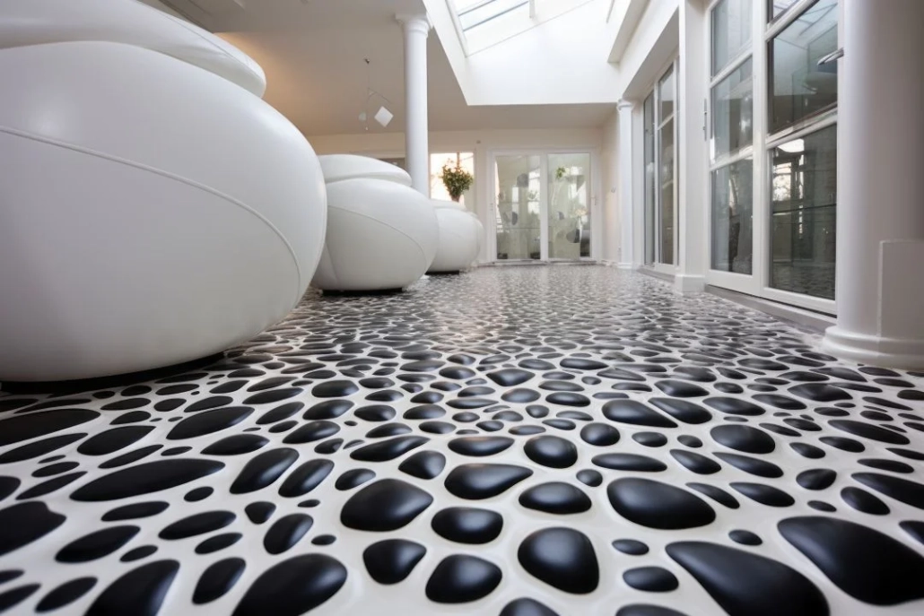 3D epoksi zemin kaplama malzemeleri ile yapılan dekoratif ve pürüzsüz epoksi zemin yüzeyi